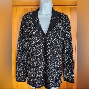 Chic Black and White Patterned Blazer